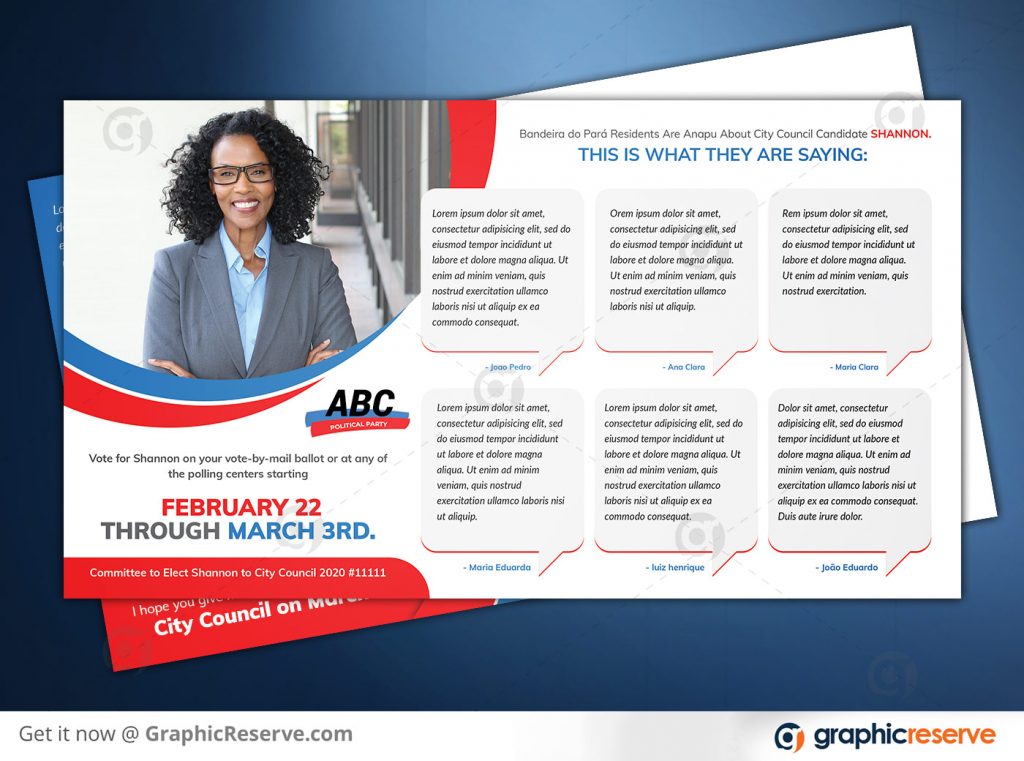 election campaign political postcard design template front previews 1 1