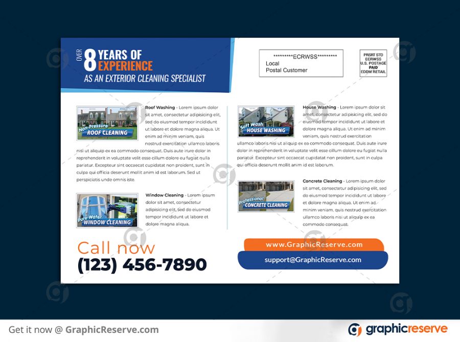 pressure washing window cleaning service EDDM Postcard Back Preview