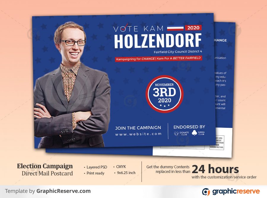 Election Campaign Eddm Postcard Template
