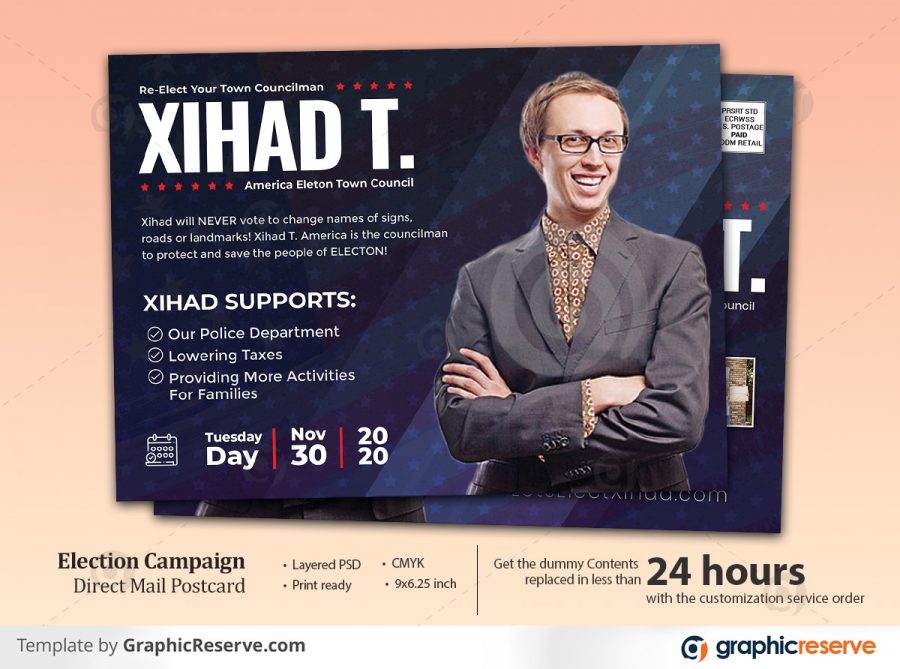 Election Campaign Political Eddm Postcard 2