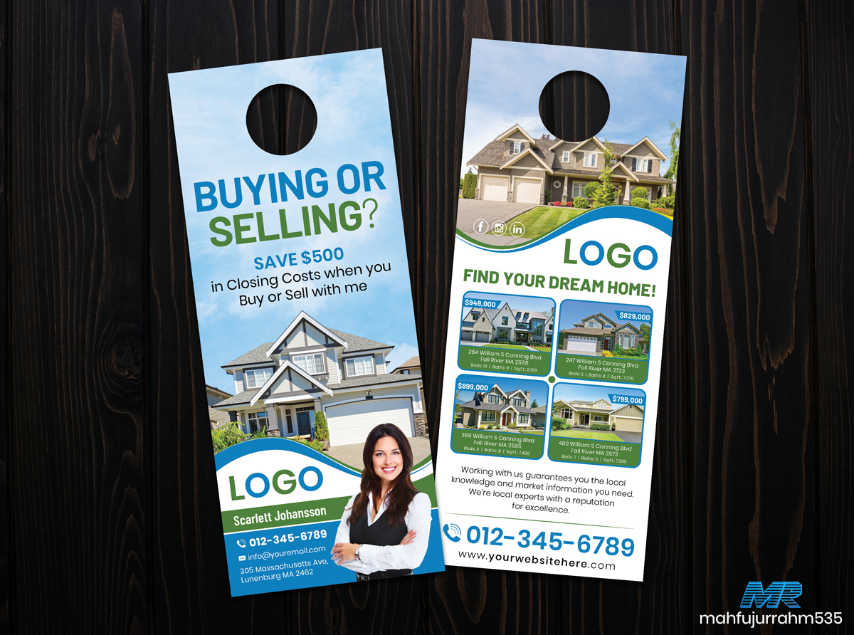 Real Estate Door Hanger Green Real Estate Door Hanger Green