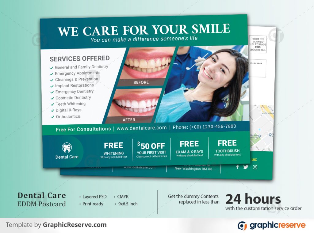 Dentist Eddm Postcard Graphic Reserve