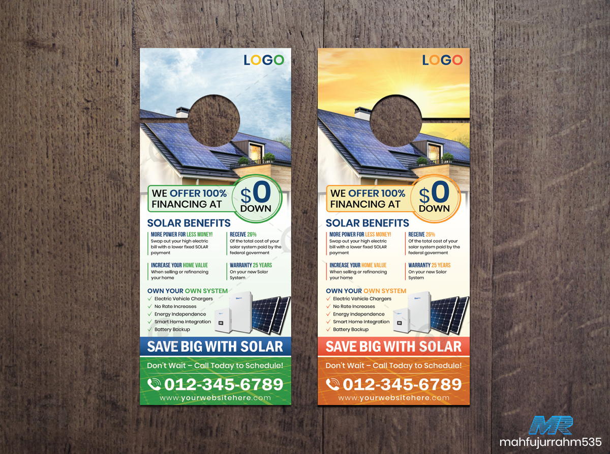 02 Solar Energy Door Hanger Design Template 02 Solar Energy Door Hanger Design Template