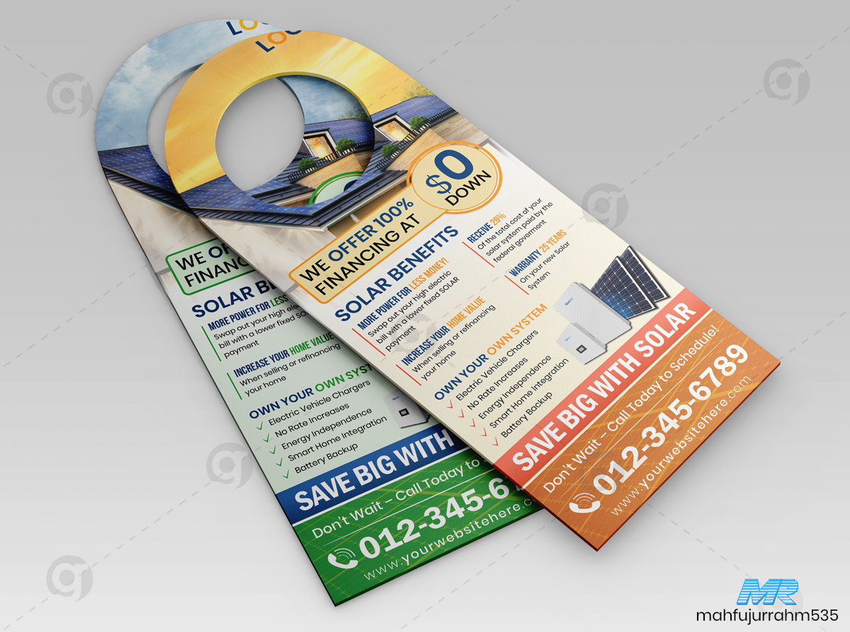 03 Solar Energy Door Hanger Design Template 03 Solar Energy Door Hanger Design Template