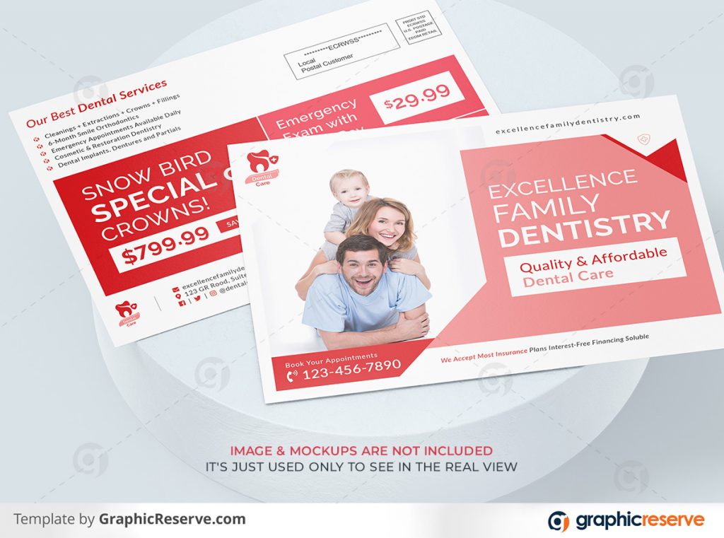 Dental Promotional EDDM Postcard by stockhero Dentistry Postcard Direct Mail EDDM Postcard Dental Postcard v2