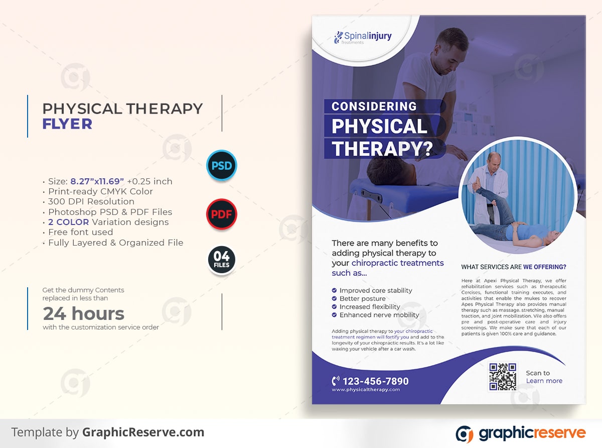 Physical therapy Flyer template Graphic Reserve