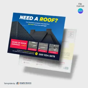 Roofing and Roof Repair Advertising Direct Mail EDDM Postcard Template 2
