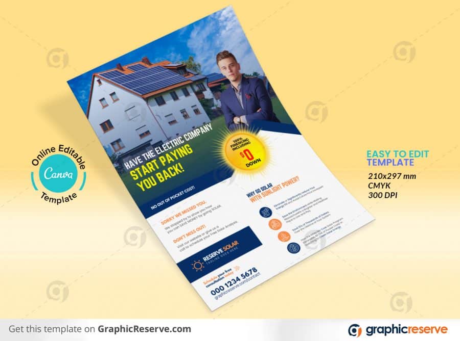 43576 Solar Flyer Design Canva Template