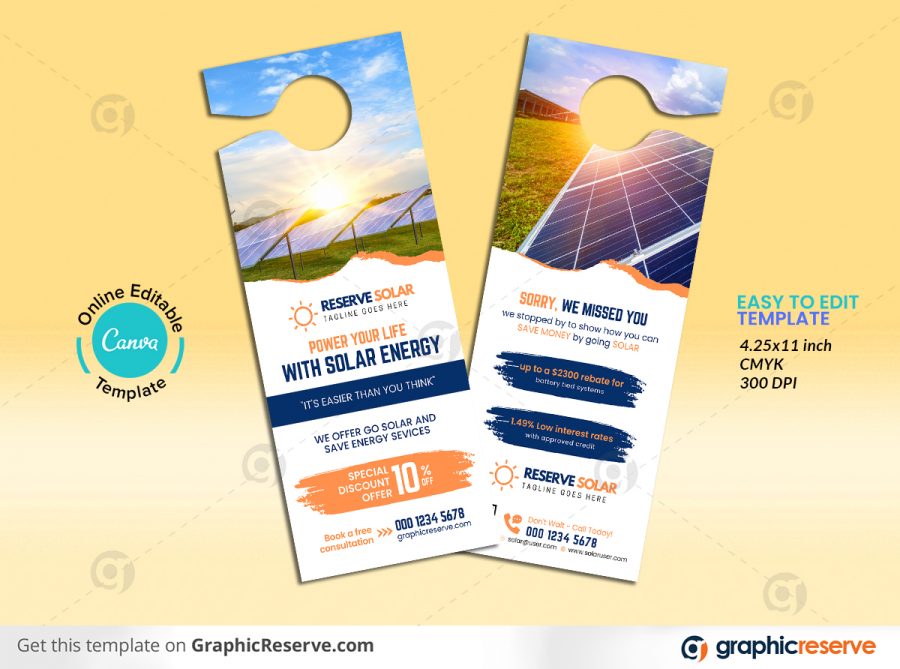 43640 Solar Door Hanger Design Template Canva File 1