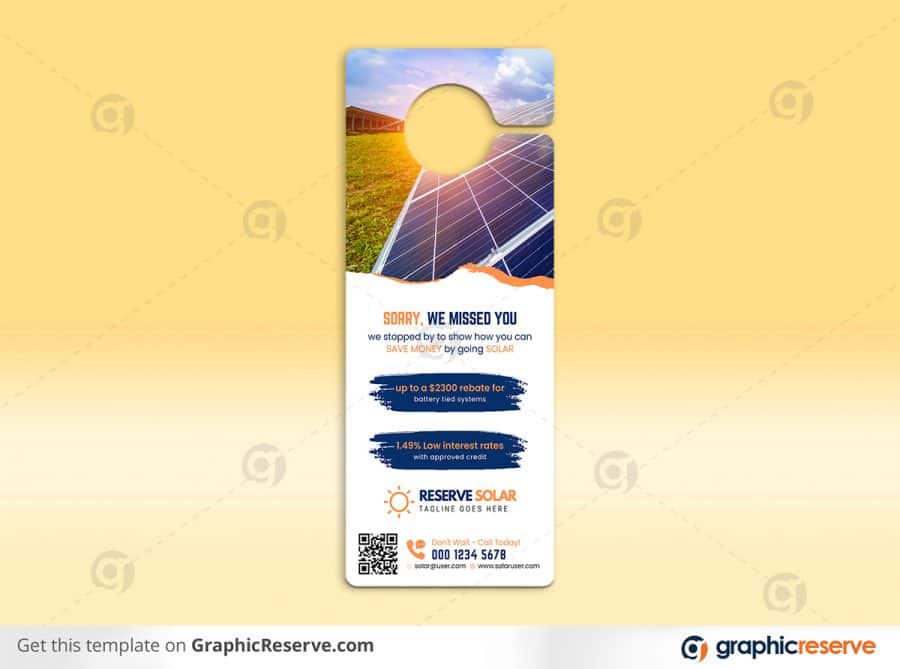 43640 Solar Door Hanger Design Template Canva File 2