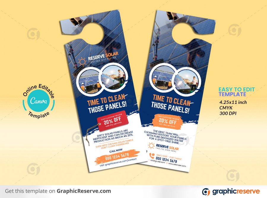 43641 Solar Door Hanger Design Template Canva File 1