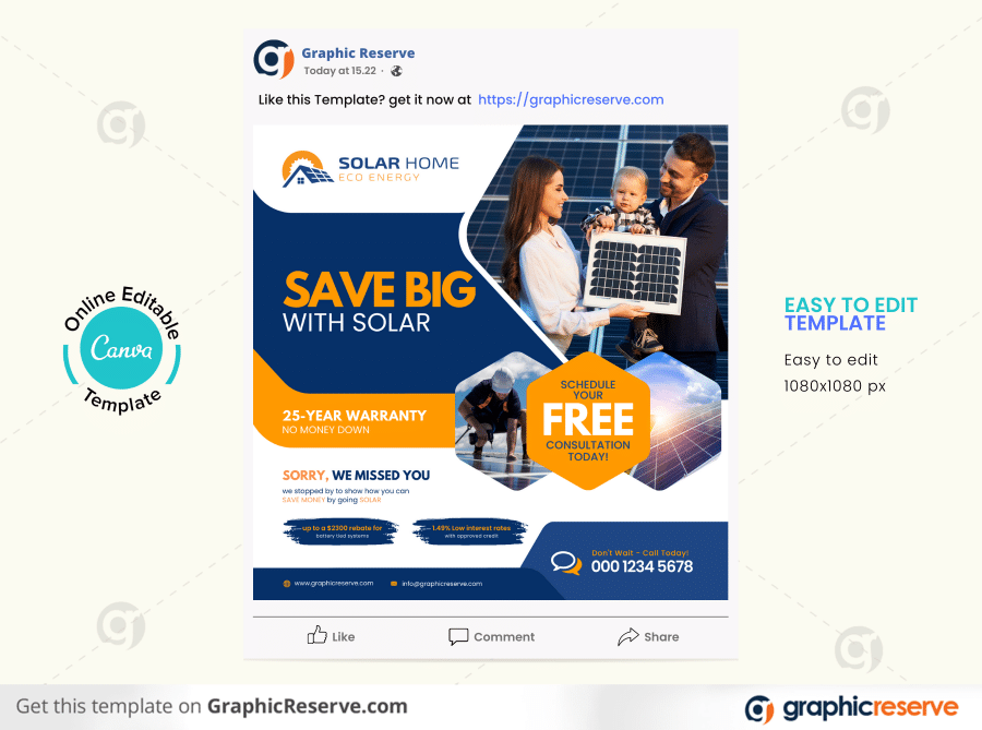 43697 Solar Social Media Post Canva Template