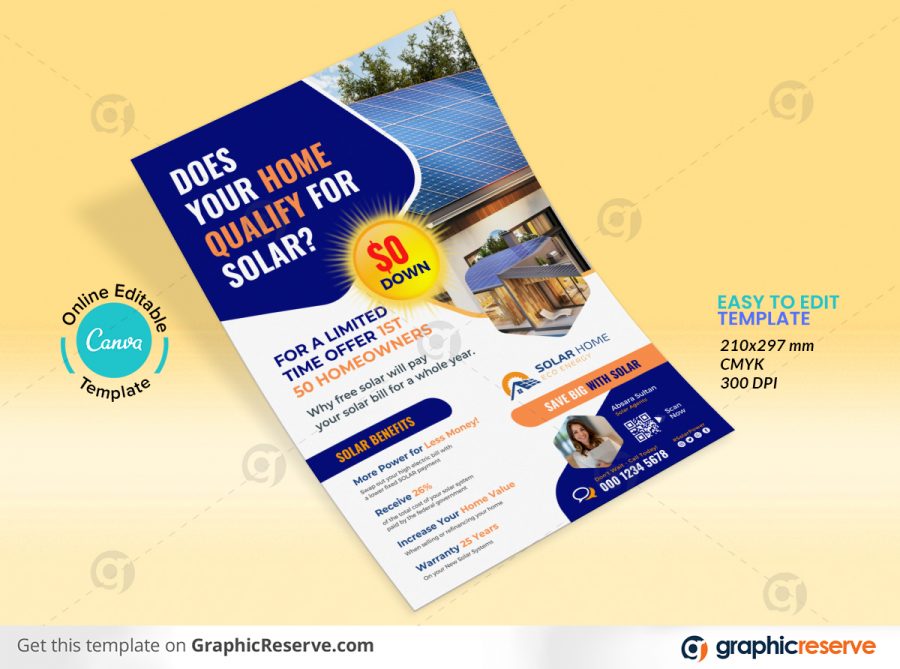 Solar Flyer Design Canva Template
