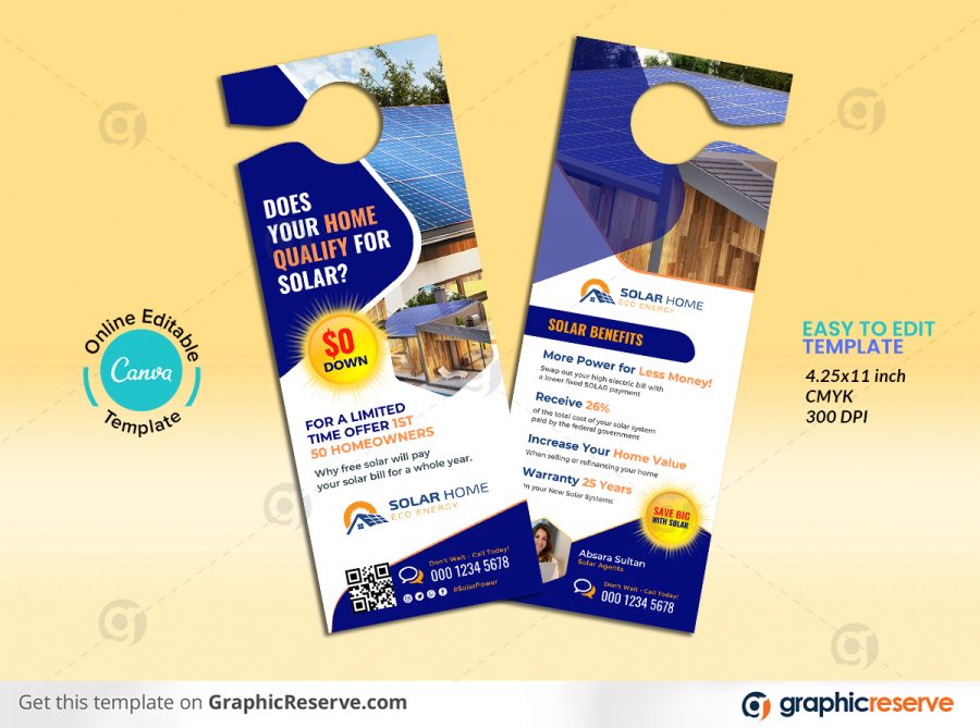 43705 Solar Door Hanger Design Canva Template 1