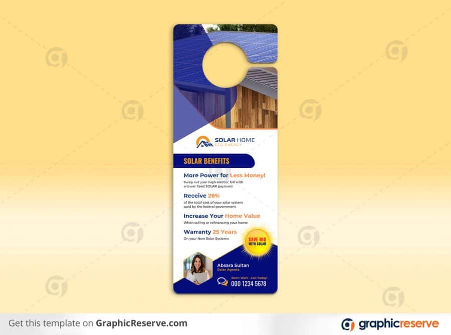 43705 Solar Door Hanger Design Canva Template 2