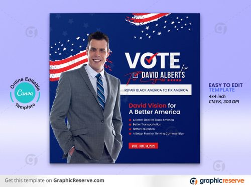 43734 Political Square Flyer Canva template