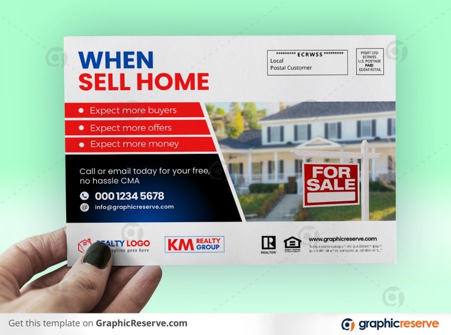 43757 Just Sold Real Estate EDDM Mailer Postcard Canva template Preview2