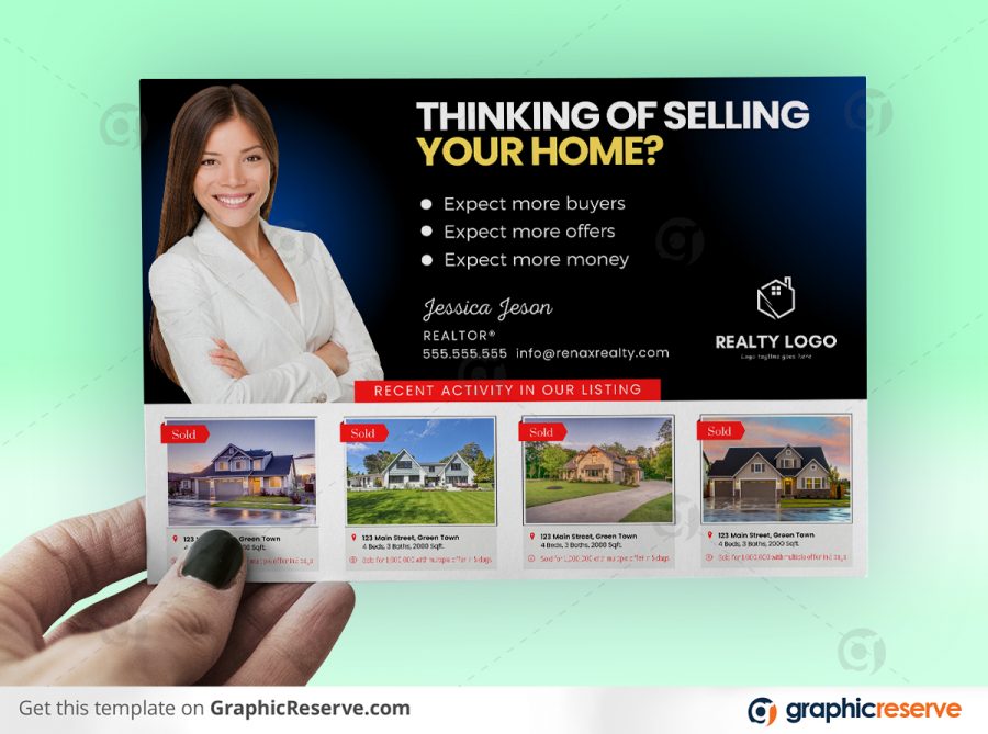 43757 Just Sold Real Estate EDDM Mailer Postcard Canva template Preview3