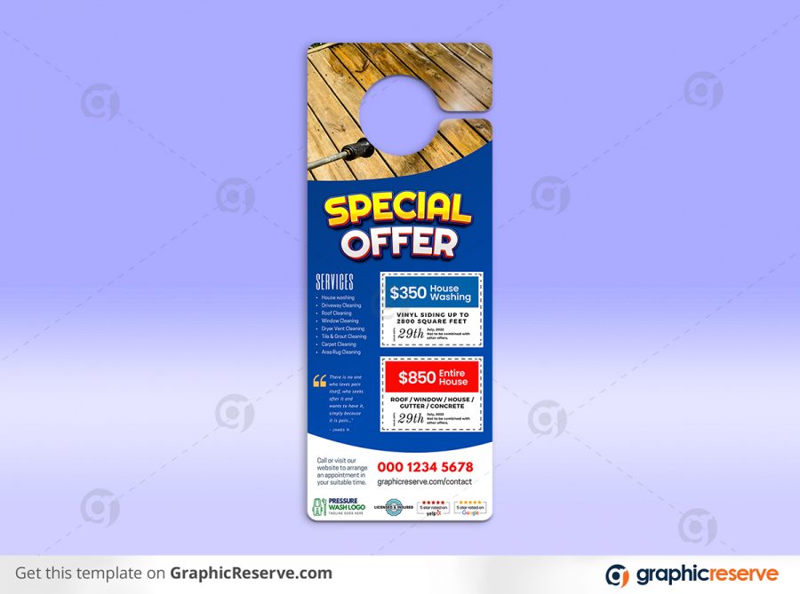 43762 Exterior Home Cleaning Door Hanger Design Canva template Preview2