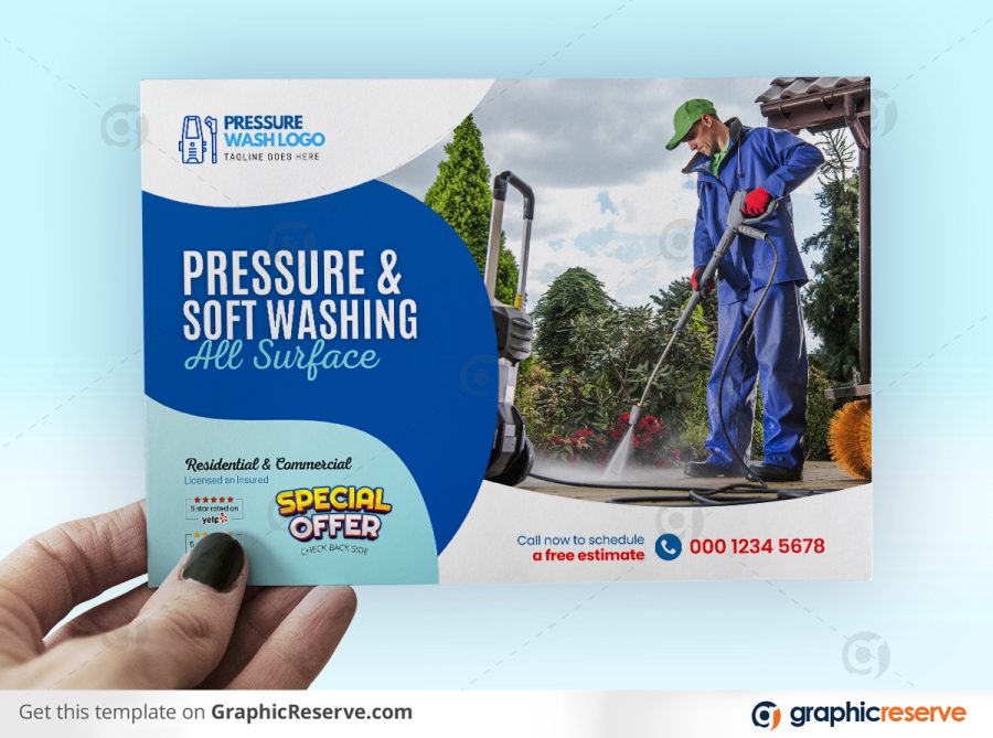 43793 Pressure Washing EDDM Mailer Postcard Canva template P3