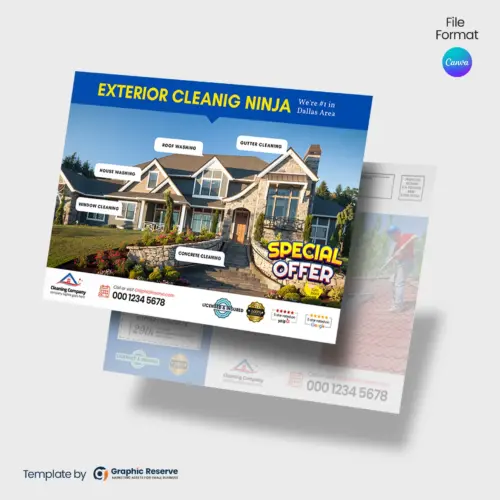 Exterior Home Cleaning Direct Mail EDDM Postcard (Canva template)