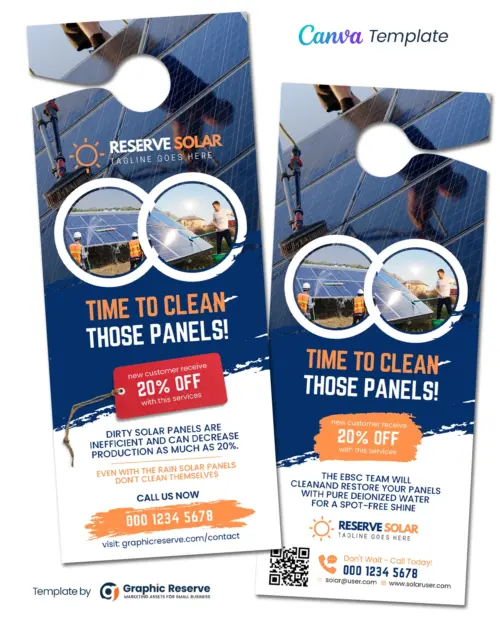 Solar Door Hanger Design Template (Canva File)