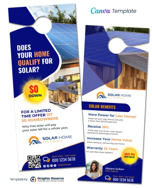 Solar Door Hanger Design (Canva Template)