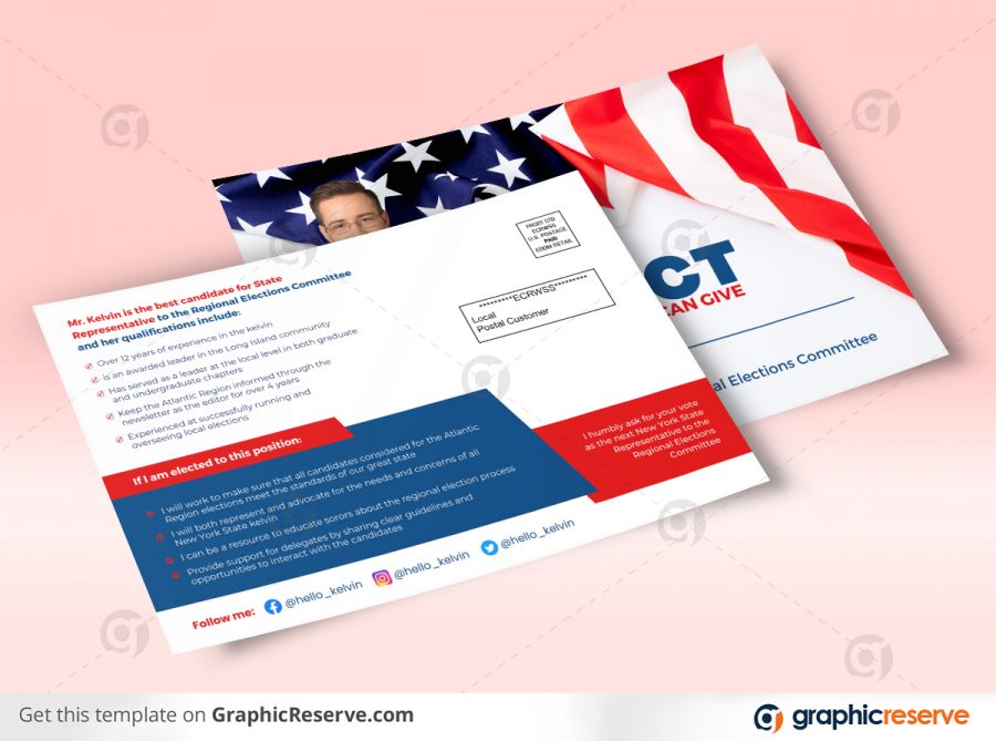 43809 Political Election Voting EDDM Mailer Postcard Canva template P3