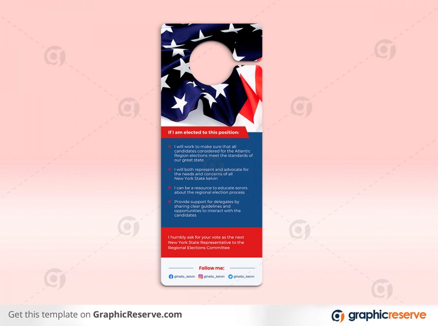 43814 Political Election Voting Door Hanger Design Canva template P2