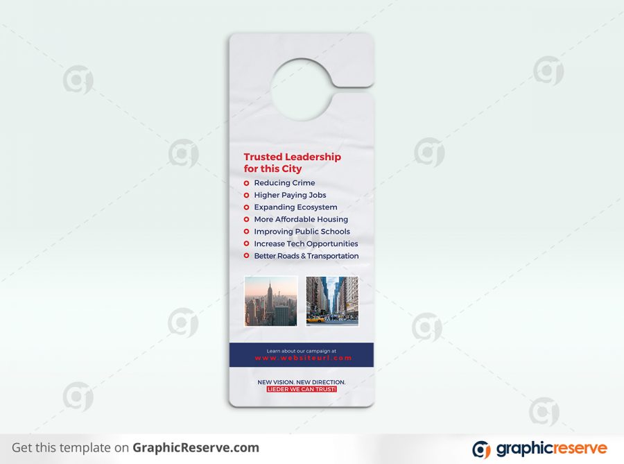 43830 Political Election Campaign Door Hanger Canva template P2