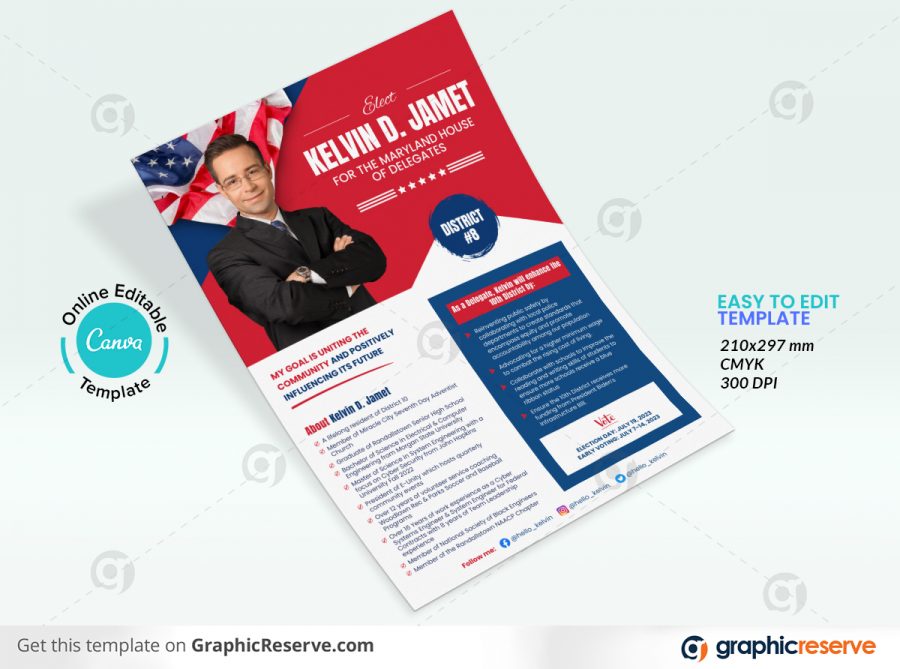 Political Election Voting Flyer Canva Template Graphic Reserve