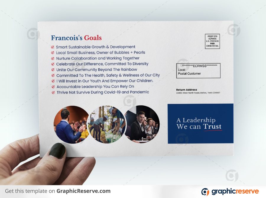 44194 Political Candidate Direct Mail EDDM Postcard Canva template P2