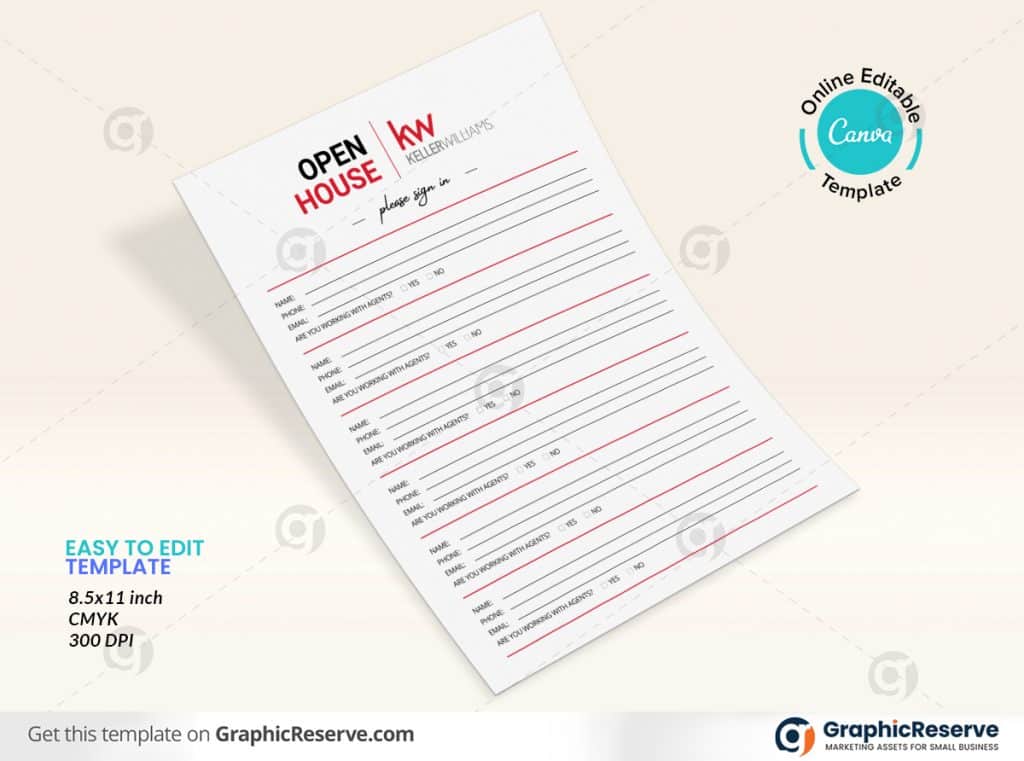 Open House Sign in Sheet