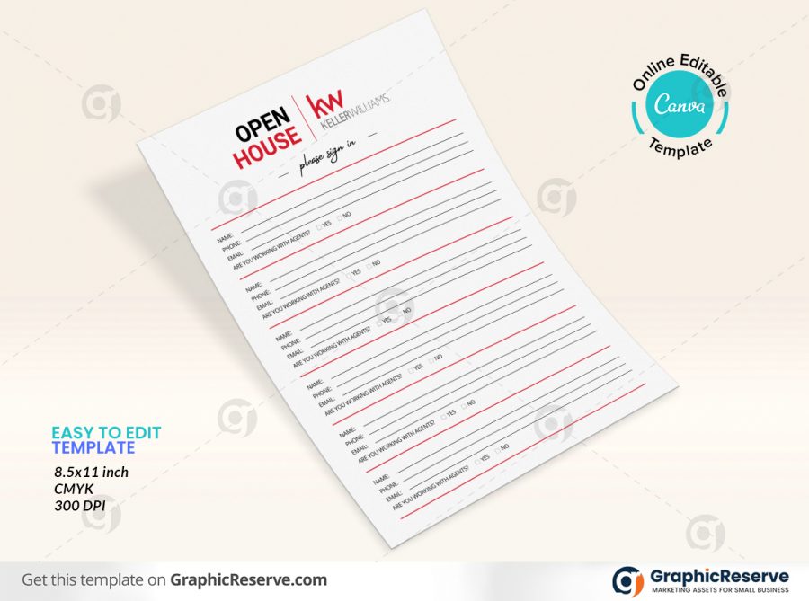 KW Keller Williams Open House Sign in White Sheet
