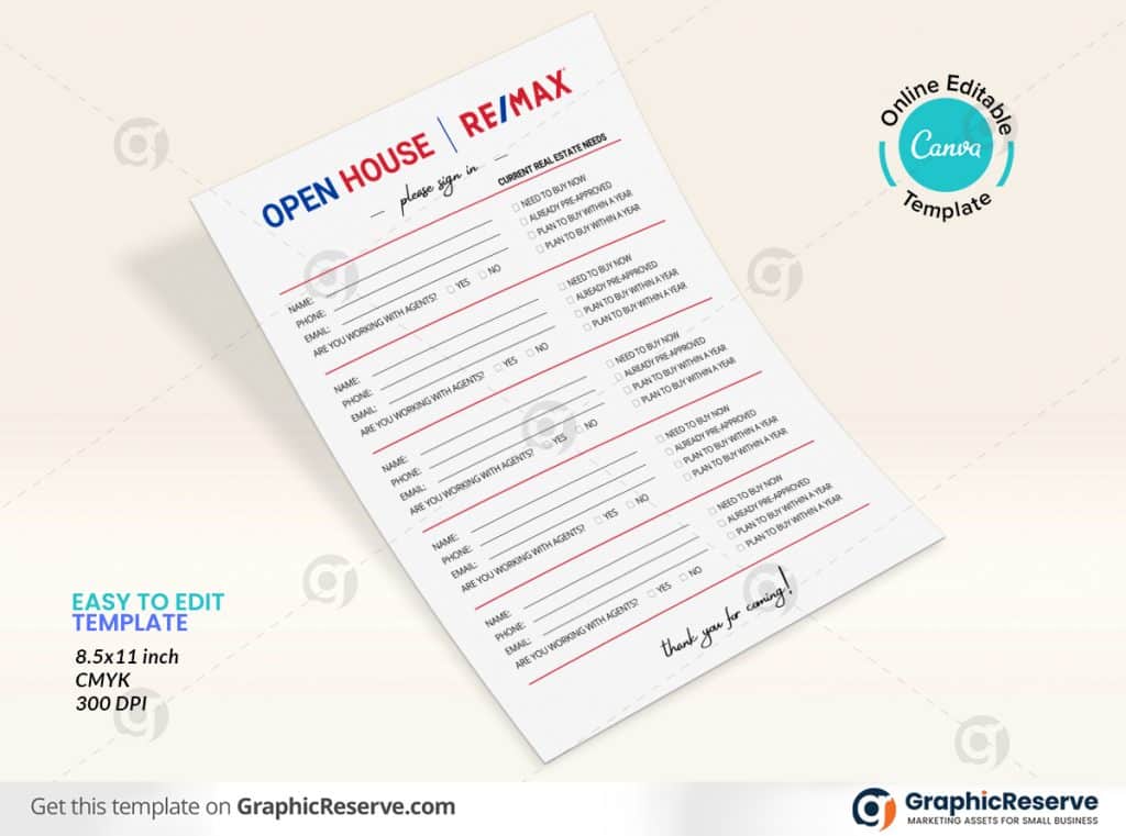 REMAX Open House Sign in White Sheet