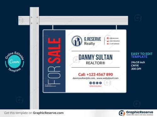 45896 Real Estate Property Selling Yard Sign template