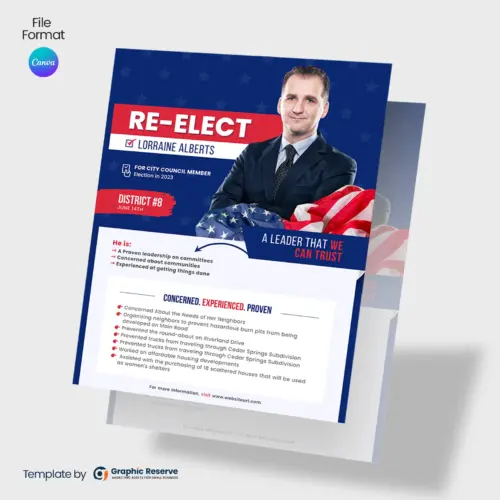 Canva Election Flyer Template – Political Campaign Leaflet Design
