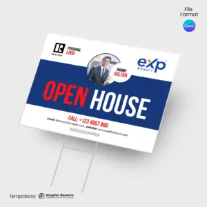 Luxury Open House Yard Sign High End Canva Template for Listings