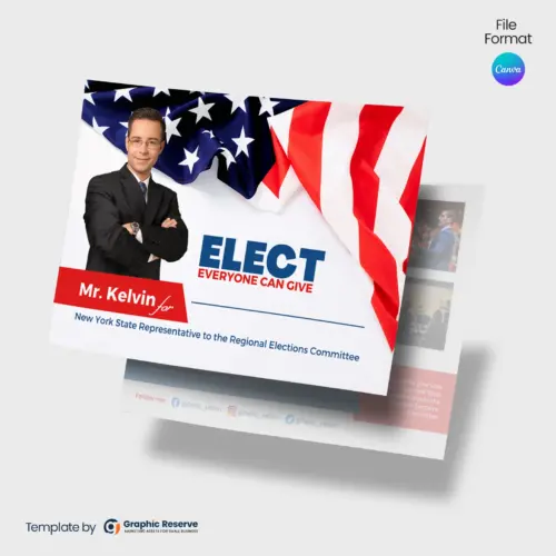 Political Election Voting Landscape Flyer (Canva template)