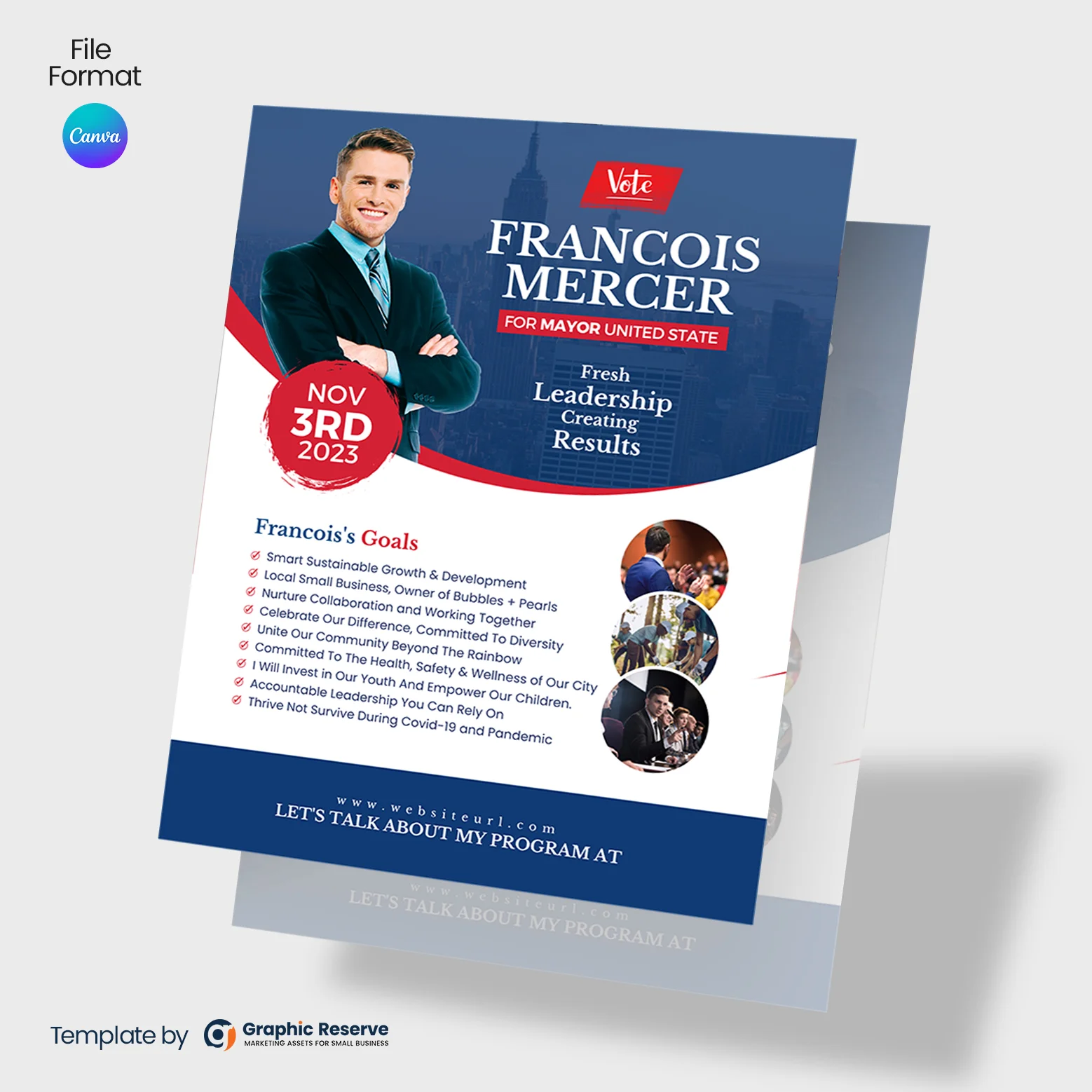 Political Event Flyer Canva Template – Election Campaign Design