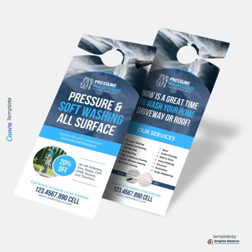 Canva Door Hanger Template for Pressure Washing Marketing