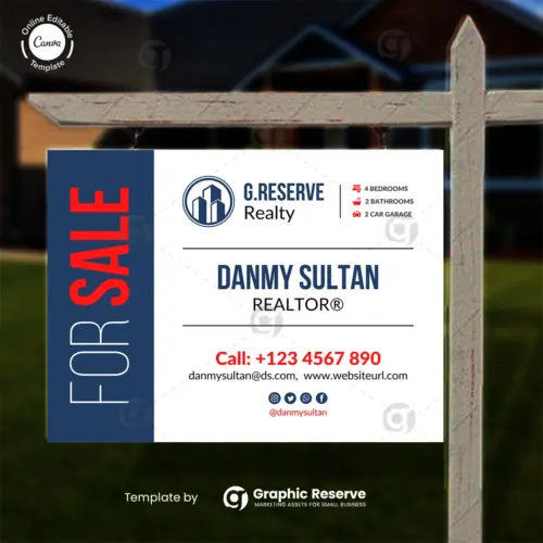 Real Estate Property Selling Yard Sign (Canva template)