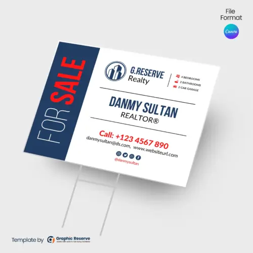 Real Estate Property Selling Yard Sign (Canva template)