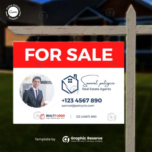 Real Estate Property Selling Yard Sign (Canva template)