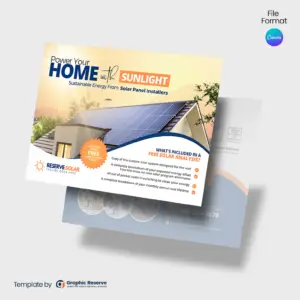 Solar Direct Mail Marketing EDDM Mailer Design Canva Template