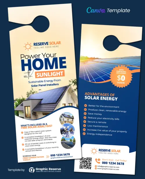 Solar Door Hanger Design (Canva template)