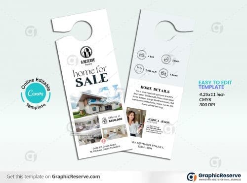 Home for Sale Real Estate Door Hanger Design