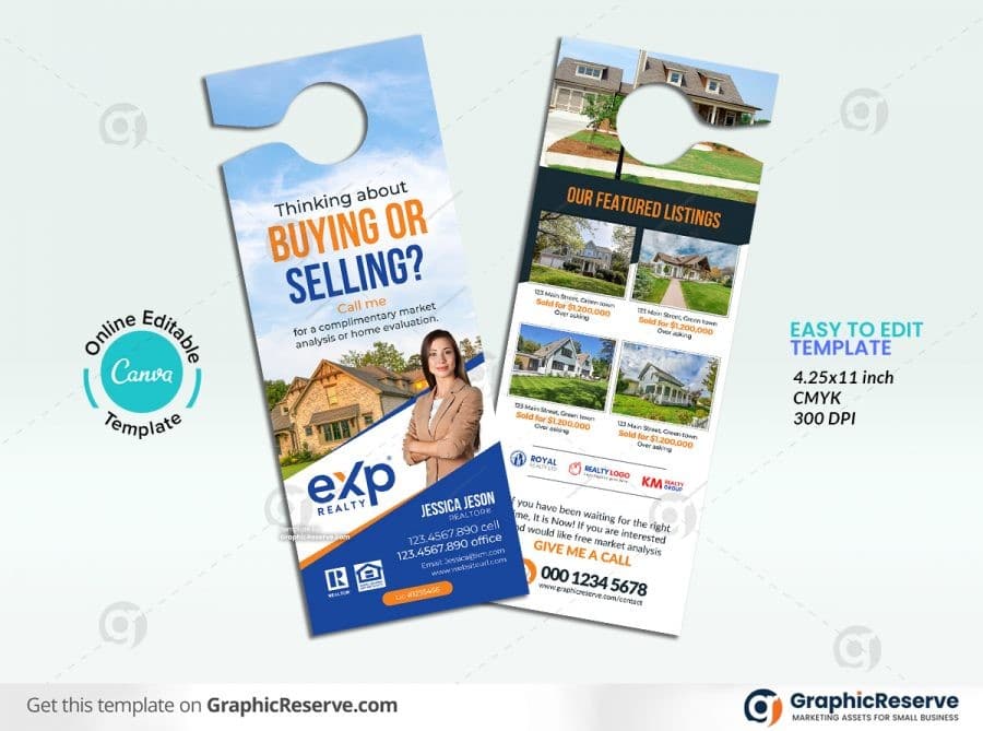 Buying or Selling Real Estate Door Hanger Design
