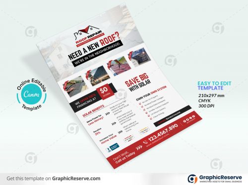 47840 Roof Repairing Service Flyer Design
