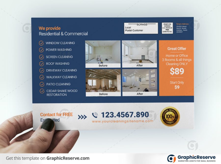 48037 House Cleaning Service EDDM Mailer Postcard Design2